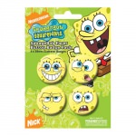 Pack de 4 Badges Bob L'Eponge Face 1