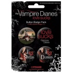 Boutons / Badges Vampire Diaries Pack de 4 Love Sucks