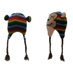 Bonnet Animal Tête de Singe Rayé Multicolore Freaks and Friends