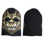 Bonnet Masque Tête de Loup Garou Noir