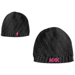 Bonnet Noir ACDC Logo Rose