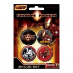 Pack 4 Boutons / Badges Iron Man