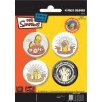 Boutons / Badges Les Simpsons Homer Pack de 4