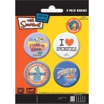 Boutons / Badges Les Simpsons Springfield Pack de 4