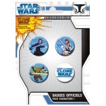 Boutons / Badges Star Wars Clone Wars Pack de 4