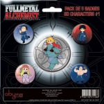 Boutons / Badges Full Metal Alchemist SD Pack de 5 Personnages #1