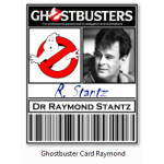 Carte Identification Ghostbusters SOS Fantomes Raymond Stantz
