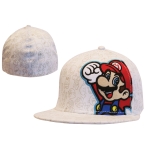 Casquette Flexfit Nintendo Visière Plate Super Mario Blanc