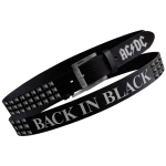 Ceinture avec boucle simple Métal ACDC Back in Black cloutée