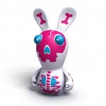 Figurine Les Lapins Crétins Retour Vers Le Passé Squelette Blanc 10 cm