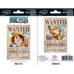 Planche Stickers One Piece Wanted Zorro & Luffy