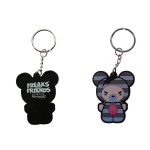 Porte Clé Animal Ours Rayé Ciel et Gris Freaks and Friends en PVC
