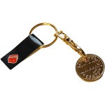 Porte Clé avec Jeton Métal Dallas logo Doré