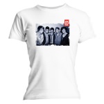 T-Shirt One Direction Blanc Groupe Vintage Noir et Blanc Femme