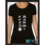 T-Shirt One Piece Logo Pirate Décliné noir Femme