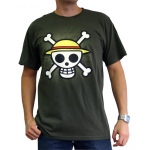 T-Shirt One Piece Logo sur Carte Kaki