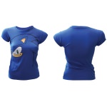 T-Shirt Sonic Sega Portrait Femme Bleu