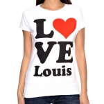T-Shirt One Direction Blanc I Love Louis Femme