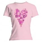 T-Shirt One Direction Rose Logos 1D Coeur Femme