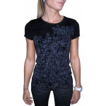 T-Shirt Simpsons All Over Silhouettes Noir Femme