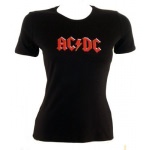 T-Shirt AC/DC Logo Rouge Femme