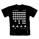 T-Shirt Joystick Junkies Skull Invaders Black/White