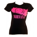 T-Shirt Nirvana Smiley Rose Femme