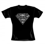 T-Shirt Superman Distressed Logo Femme