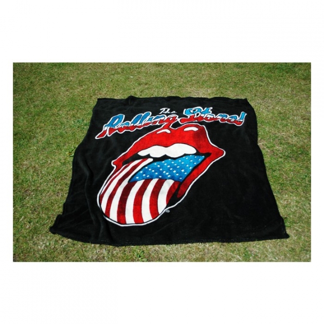 couverture_polaire_rolling_stones_USA_logo_langue_tongue_fleece_blanket_molleton